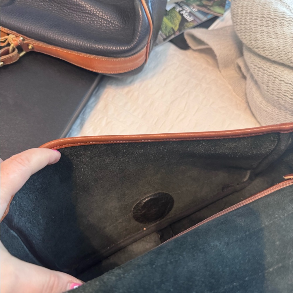 Dooney & Bourke Navy and Tan Leathee Crossbody Bag - Picture 8 of 12